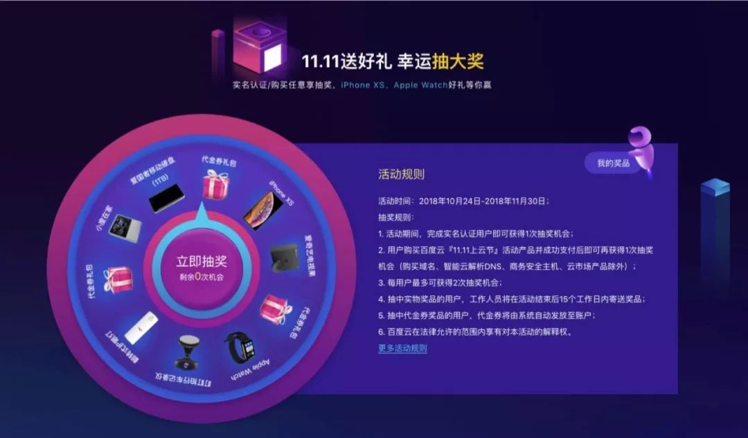 2018年百度云雙11購物節(jié)優(yōu)惠活動(dòng)