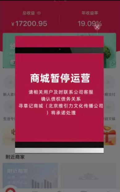 就在今天宣布尋草記電商平臺倒閉了