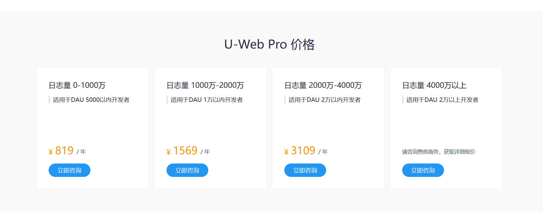 友盟+（CNZZ）統(tǒng)計(jì)收費(fèi)發(fā)布了，最低819元一年
