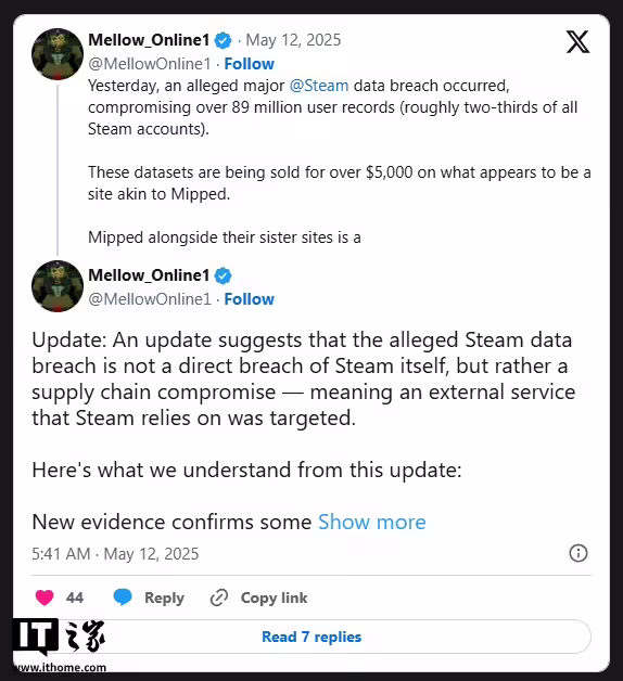 約 8900 萬(wàn)條 Steam 賬戶信息在暗網(wǎng)待售，用戶游戲庫(kù)面臨風(fēng)險(xiǎn)